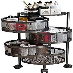 Bsetain Rotating Storage Rack Kitchen Storage Rack Floor-Standing 4 Tier,Rotating Fruit Vegetable Storage Basket,Household Storage Shelf