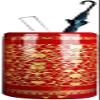 Bsetain Umbrella Stand Rack for Entryway Hallway Front Door, Red Round Ceramic Umbrella Racks Stand, Retro Umbrella Holder with Pattern for Flower/Decor/Trekking Poles (Size : Small) view 1