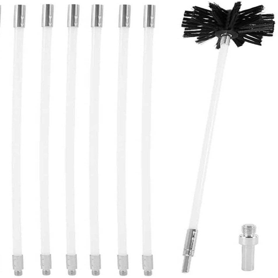 LIYUN Chimney Sweep kit Chimney Cleaning Brush Kit, Chimney Brush, Chimney Sweep Kit, Nylon Chimney Cleaning Brush, Chimney Brush Kit (1 Head + 6/9/12/15 Rods),12m (Color : 6 Rods, Size : 410mm)
