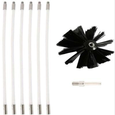 chimney sweep kit Chimney Sweep Set Dryer Duct Vent Long Handle Flexible Rod Chimney Brush Cleaning Tool Cleaning Dryer Duct Cleaning Tool Kit Accessories,410mm,12 Rods ( Color : 6 Rods , Size : 410mm
