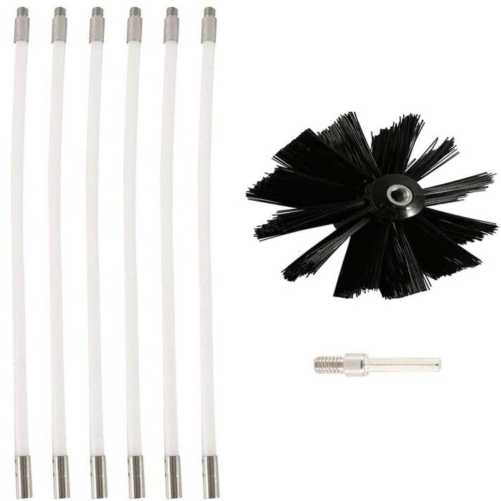 chimney sweep kit Chimney Sweep Set Dryer Duct Vent Long Handle Flexible Rod Chimney Brush Cleaning Tool Cleaning Dryer Duct Cleaning Tool Kit Accessories,410mm,12 Rods ( Color : 6 Rods , Size : 410mm