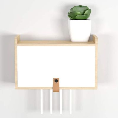 Scpantkend WiFi Router Organize Box Wall-Mounted Router Storage Rack, Solid Wood, Cable Box/Router/Remote Control/DVD Player/Game Console Storage Shelf (Size : 48 * 11 * 19cm)