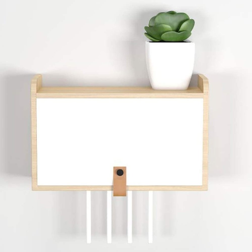 Scpantkend WiFi Router Organize Box Wall-Mounted Router Storage Rack, Solid Wood, Cable Box/Router/Remote Control/DVD Player/Game Console Storage Shelf (Size : 48 * 11 * 19cm)