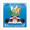 45th Monaco Grand Prix (Circuit de Monaco) - Race Cars - Vintage Car Racing Poster by A. Borgheresi c.1987 - Fine Art Matte Paper Print (Unframed) 18x24in view 1