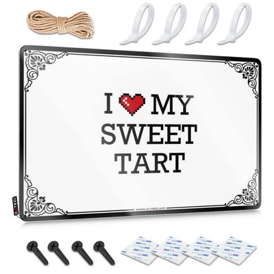 Abipuir Sarcastic Metal Signs I Love My Sweet Tart Tin Sign Funny Bar Decor Outdoor Wall Decor (Color : Colour, Size : 20X30CM)