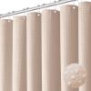 Dynamene Blush Pink Fabric Shower Curtain - Waffle Weave Textured Heavy Duty Cloth Shower Curtains for Bathroom, 256GSM Hotel Luxury Weighted Bath Curtain Set with 12 Hooks,72x72, Blush Pink view 1