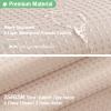 Dynamene Blush Pink Fabric Shower Curtain - Waffle Weave Textured Heavy Duty Cloth Shower Curtains for Bathroom, 256GSM Hotel Luxury Weighted Bath Curtain Set with 12 Hooks,72x72, Blush Pink view 3