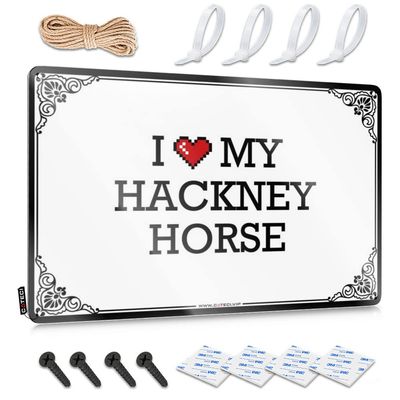 Abipuir Sarcastic Metal Signs I Love My Hackney Horse Tin Sign Funny Bar Decor Outdoor Wall Decor (Color : Colour, Size : 20X30CM)