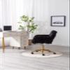 Black Modern Faux Fur Home Office Chair, Fluffy Chair for Girls, Makeup Vanity Chair with Gold Plating Base view 4