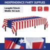 Childom Patriotic Party Supplies,152Pcs American Flag Themed Party Set,Patriotic Party Decorations,American Flag Tablecloth,4th of July Plates Cups,Red White and Blue Decor for Outside,Picnic,Memorial view 3