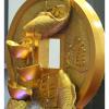 BONAD Desktop Fountains Desktop Fountain Waterfall Decoration with Rotating Decorative Ball Golden Koi Desktop Decoration Lucky Good Luck Waterfall Fountain Home/Office Decor (Size : L) view 4