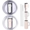 2PC Replacement Leak Proof Tumbler FLIP Lid With Straw - Fit For Stanley ProTour Quencher and Quencher H2.0 40oz,64oz Tumbler (CREAM-A AND POLAR, 40oz and 64oz) view 1