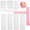 Cake Scraper Set of 9 Packs, Cake Scraper Smoother Set, Adjustable Icing Scraper Polisher Tool, Cake Decorating Comb, Icing Smoother Plastic Sawtooth Cake Icing Kitchen Baking Cake Edge (White) view 1