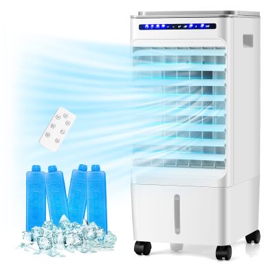 Evaporative Air Cooler, 3 in 1 Air Conditioner Fan with 3 Modes & 3 Speeds, Remote & 7H Timer, 80 Oscillation, Negative Oxygen Ion Function, Water Tank, Swamp Cooler for Home Office Dorm