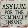 12 * 8 INCH Asylum For The Criminally Insane Madhouse, Mental Hospital, Institution, Loony Bin, Sanatorium Home, Gaming Room Metal Funny Sign 8x12" Inches view 1