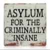 12 * 8 INCH Asylum For The Criminally Insane Madhouse, Mental Hospital, Institution, Loony Bin, Sanatorium Home, Gaming Room Metal Funny Sign 8x12" Inches view 2