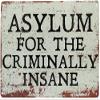 12 * 8 INCH Asylum For The Criminally Insane Madhouse, Mental Hospital, Institution, Loony Bin, Sanatorium Home, Gaming Room Metal Funny Sign 8x12" Inches view 4