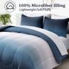Anibedding Blue Comforter Set Queen - 7 Pieces Ombre Blue White Microfiber Bedding Set - All Season Down Alternative Light Ocean Sea Abstract Bed in a Bag for All Season (90" x90") view 2