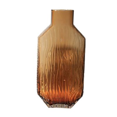 BONAD Decorative Vases Simple Glass Vase Amber Ornament Can Be Hydroponic Flower Arrangement Modern Living Room Dining Table Porch Decoration Decoration Flower Vases for Decor (Size : 1)
