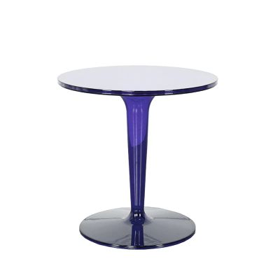 AoForce Acrylic Side Table,Clear Small Round End Table for Living Room,Bedroom,Office | Modern Nightstand with Post for Drink,Food,Snack,Assembly (Color : Blue)