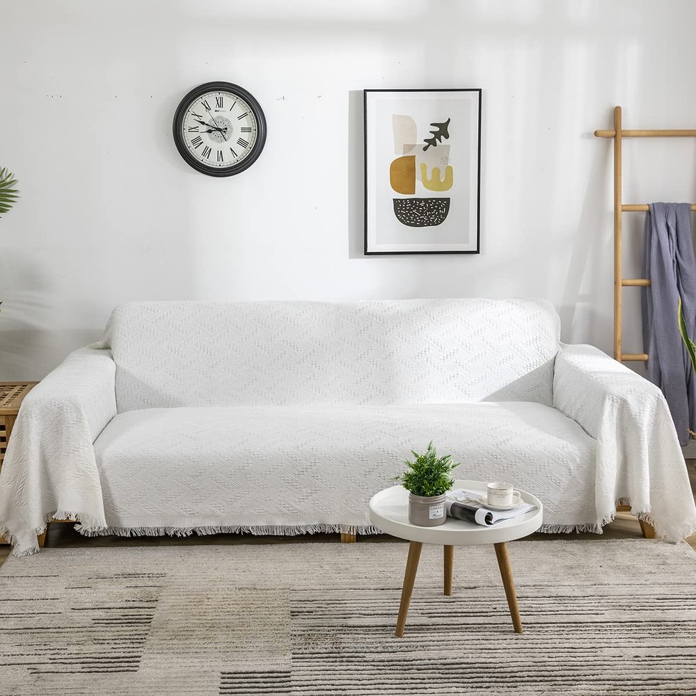 AIVIA Couch Cover Sheet Blanket, Oversized for 3-4 Cushion High Backrest Sofa, Furniture Decoration Slipcovers L Shape U-Shaped Sectional Protector