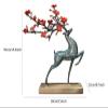 ALDEPO Sculpture Tabletop Copper Deer Decoration Living Room Entrance Cabinet Lucky Brass Deer Statue Ornament New Chinese view 2