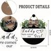 Daddy Here Comes Our Girl Wedding Wreaths Round Wood Hanging Sign with Ribbon Bow Wall Art Decor for Home Farmhouse Bar Pub Yard Front Door Decorations Gifts 12 x 12 Inch view 2