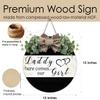 Daddy Here Comes Our Girl Wedding Wreaths Round Wood Hanging Sign with Ribbon Bow Wall Art Decor for Home Farmhouse Bar Pub Yard Front Door Decorations Gifts 12 x 12 Inch view 3