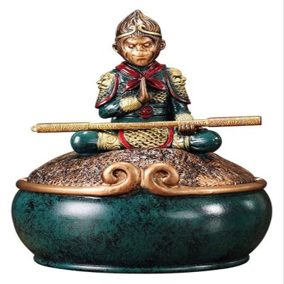 ALDEPO Sculpture Tabletop Monkey King Resin Ornament Figurine Sun Wukong Statue Decoration Housewarming Congratulation Gift Decor Statue
