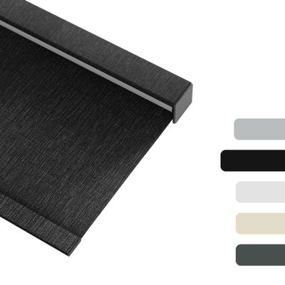 HOTSOON Blackout Jacquard Roller Shades for Windows Cordless Room Darkening Roller Blinds Easy to Install with Cassette Valance Black Out Window Shades for Home Office, Black, 38" W x 80" H