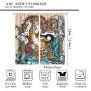 Asian Decorative Curtains, Chinese Dragon and Tiger Mountain Waterfall Yin Yang Symbol Watercolor Style, Boy Teen Bedroom Living Room Curtains, 2 Panels, 84 X 84 Inches. view 2