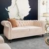 AVZEAR 2-Piece Living Room Sectional Sofa Set, Upholstered Sofa Modern Sofa Couches Set Style Button Tufted, Velvet Chesterfield Sofa for Living Room Apartment, 2+3 Seat Beige view 4