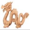 ALDEPO Sculpture Tabletop Peach Wood Dragon Ornaments Chinese Zodiac Dragon Sculpture Hand-Carved Statue That Brings Good Luck and Attracts Wealth Statue (Color : Natural, Size : S) view 1