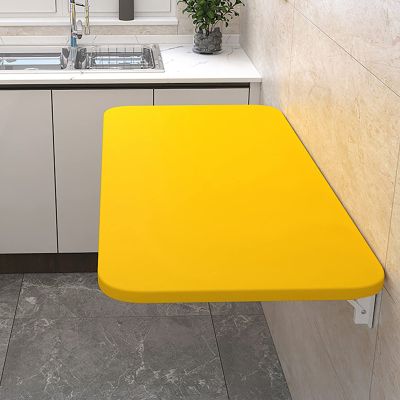 Fold Wall Mounted Table Folding Workbench Heavy Duty/Laundry Folding Table, Stable Sturdy Wall Table For Laundry Room/Home Bar/Kitchen & Dining Room ( Color : Yellow , Size : 19.7*20in(50*50cm) )