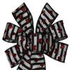 1 Pcs Small 5-6" Hand Made Red Glitter Hearts on Black Stripe Wreath Bow Valentine's view 1