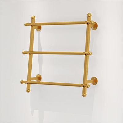 Craft Room Ribbon Storage Organizer Rack Wall Display Holder for Ribbon Roll/Scarf/Pants, Gold, Modern Metal Wrapping Paper Keeper Storage Rack 3 Tier for Mall/Craft Room, Easy Install ( Color : Gold