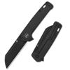 QSP Penguin Plus Folding Pocket Knife, 3.38" CPM20CV Black Blade EDC Knife, Black Titanium Handle, Frame Lock, Ceramic Ball Bearings, Reversible Wire Deep Carry Clip view 1
