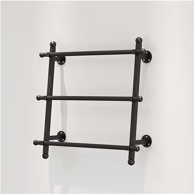 Craft Room Ribbon Storage Organizer Rack Black White Storage Rack for Silk Scarf/Scarf/Hijab/Ribbon, Small Wall Hanging Towel Organizer Holder with Removable Rod, 20cm/7.8in Spacing ( Color : Black ,