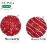 ChrisWish Red Christmas Ball Ornaments, Christmas Ball Decorations Shatterproof Plastic Hanging Pearl Balls for Holiday Party(70mm/2.76", 12ct) view 2