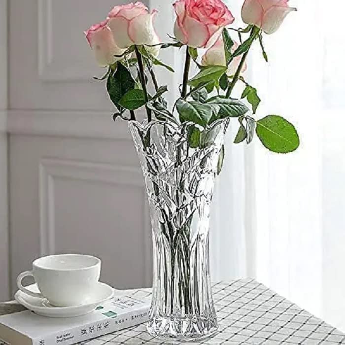 BOTIST Glass Flower Pot, Crystal Clear Vase for Living, Long Glass vase, Decoration for Home, Office, Cafe