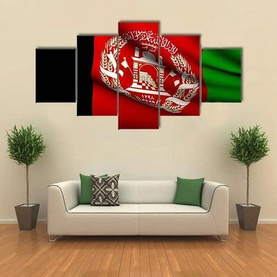 ERGO PLUS Flying Afghanistan Flag Canvas Pictures Prints Painting on Canvas Print Wall Picture Decor Painting Wall Pictures for Living Room Print Painting Framed Ready to Hang (60x31in)