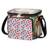 bisibuy Cherry Print Clear Lunch Bag Stadium Approved PVC Plastic See Through Lunch box with Adjustable Strap for Sports Events Concerts Office view 2