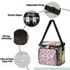 bisibuy Cherry Print Clear Lunch Bag Stadium Approved PVC Plastic See Through Lunch box with Adjustable Strap for Sports Events Concerts Office view 4