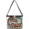 bisibuy 4th Of July American Flag Vintage Car Clear Lunch Bag Stadium Approved PVC Plastic See Through Lunch box with Adjustable Strap for Sports Events Concerts Office view 1