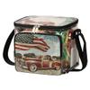 bisibuy 4th Of July American Flag Vintage Car Clear Lunch Bag Stadium Approved PVC Plastic See Through Lunch box with Adjustable Strap for Sports Events Concerts Office view 2