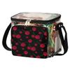 bisibuy Fruit Cherry Printing Clear Lunch Bag Stadium Approved PVC Plastic See Through Lunch box with Adjustable Strap for Sports Events Concerts Office view 2