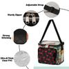 bisibuy Fruit Cherry Printing Clear Lunch Bag Stadium Approved PVC Plastic See Through Lunch box with Adjustable Strap for Sports Events Concerts Office view 4