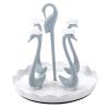 Zerodis Swan Cup Holder with Rotating Drip Tray Plastic Drinking Cup Drainer Stand Rack for Home Mug Dryer Rack with Drip Tray Drying Stand Holder for Kitchen Counter (Blue 4 Heads) view 1