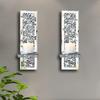 ZOLAPI Set of 2 Crystal Crush Diamond Candle Sconces, Gorgeous Silver Mirrored Wall Sconce, Candle Holder Glass Wall Decorations for Home Dcor, Living Room, Dining Room. view 2
