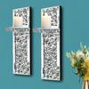 ZOLAPI Set of 2 Crystal Crush Diamond Candle Sconces, Gorgeous Silver Mirrored Wall Sconce, Candle Holder Glass Wall Decorations for Home Dcor, Living Room, Dining Room. view 4